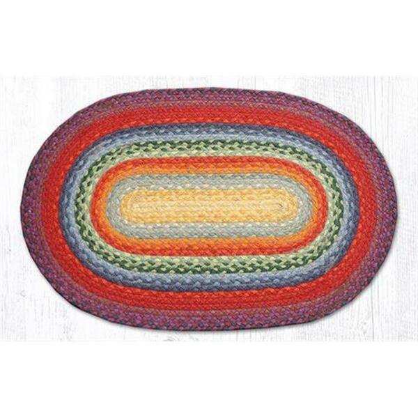 Capitol Importing Co 3 X 5 Ft. Jute Oval Braided Rug - Rainbow 1 04-400
